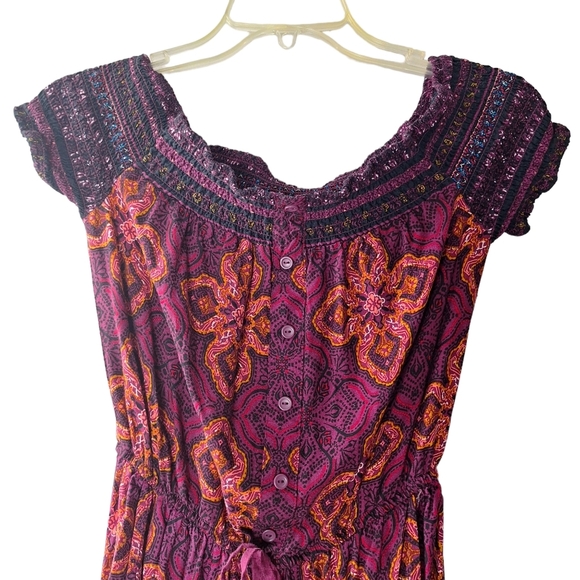 Xhilaration Off the Shoulder Cropped Elastic Waist Jumpsuit Romper Pockets Sz M - Picture 4 of 14